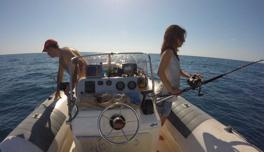 Sicilian hiking on boat  - beaches