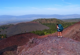 hiking Etna - trekking in the mountains 